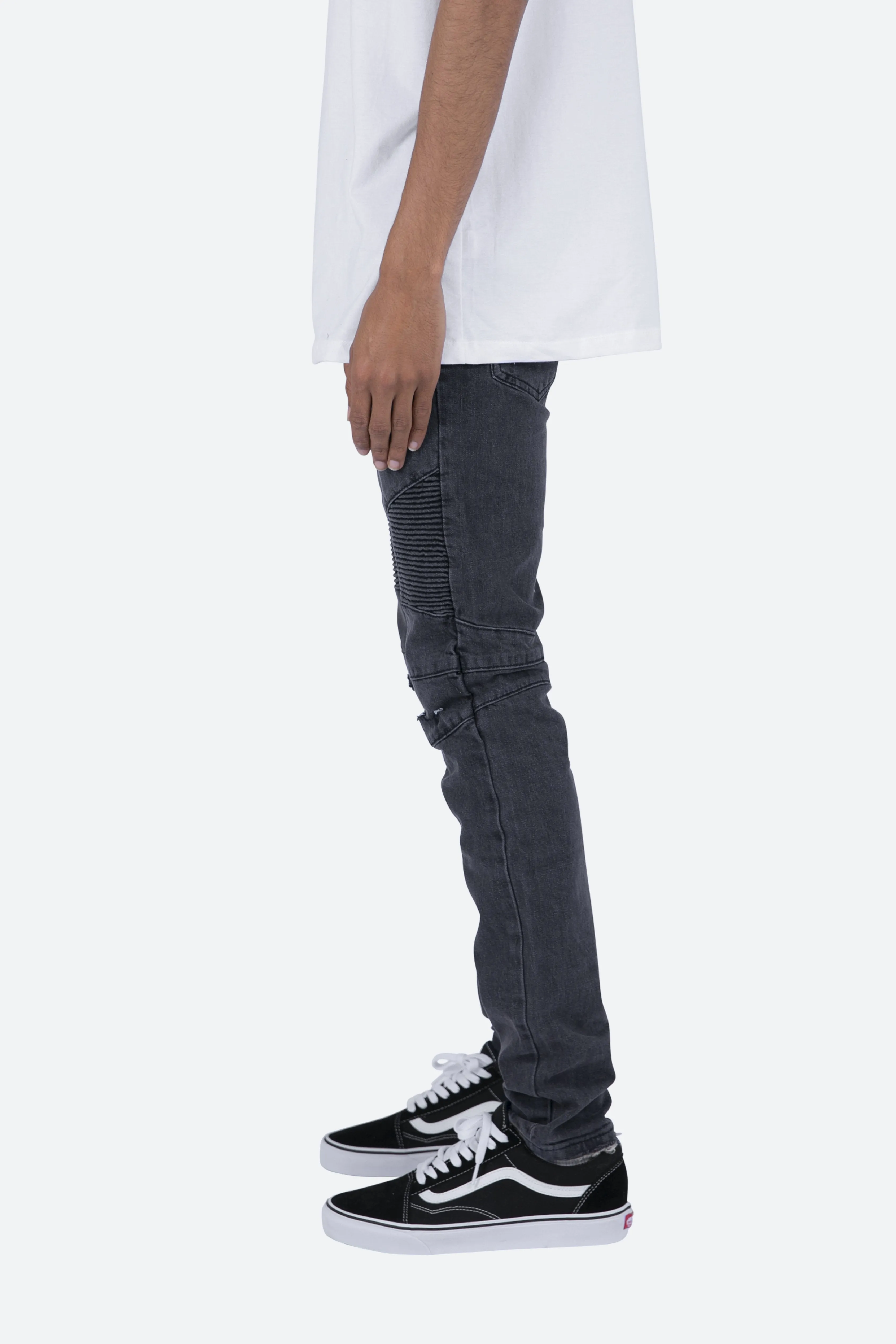 M342 Moto Slim Denim - Black sold by MNML product image thumbnail 4