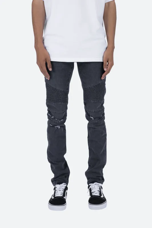 M342 Moto Slim Denim - Black sold by MNML