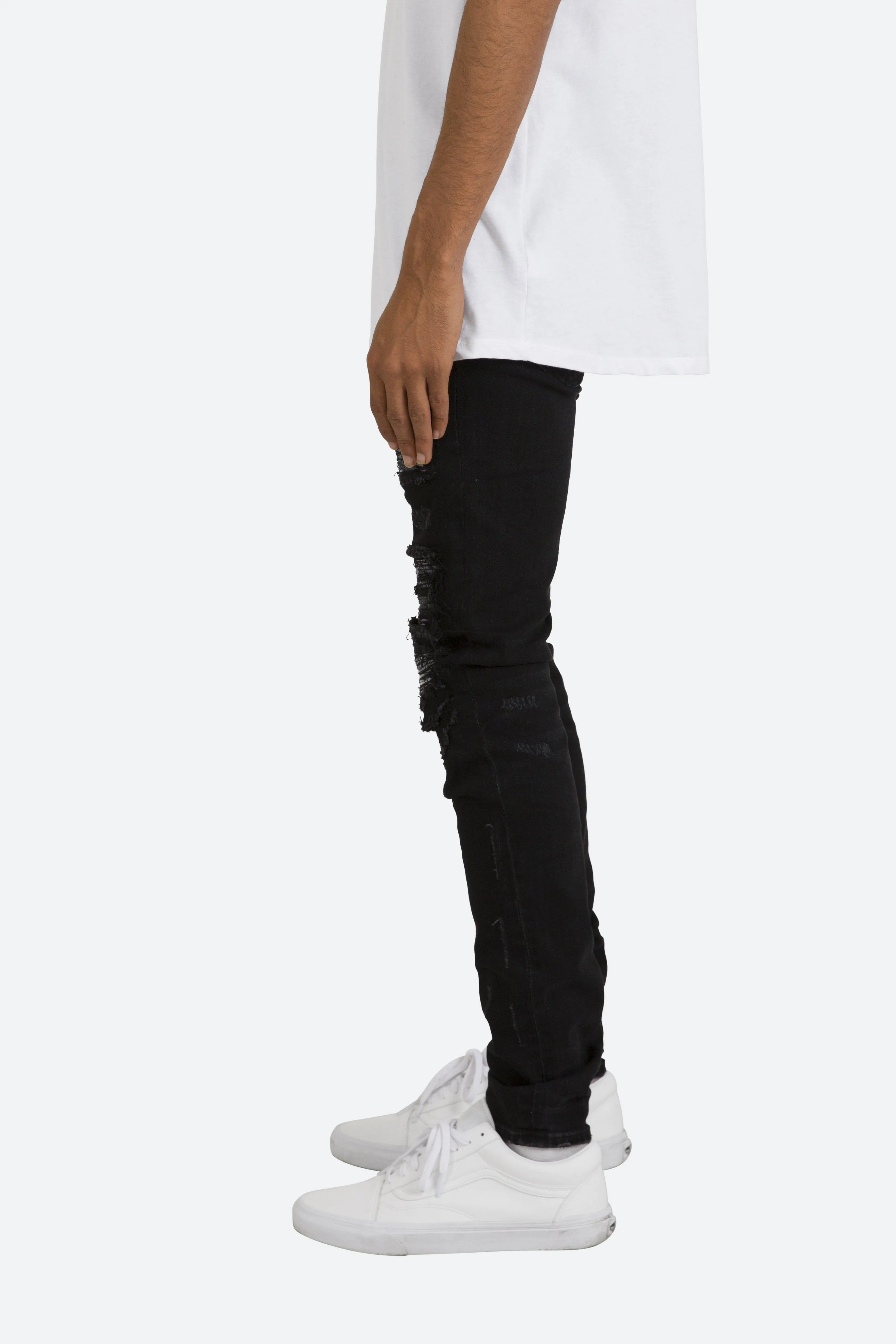 X284 Moto Skinny Denim - Black/Purple sold by MNML product image thumbnail 5