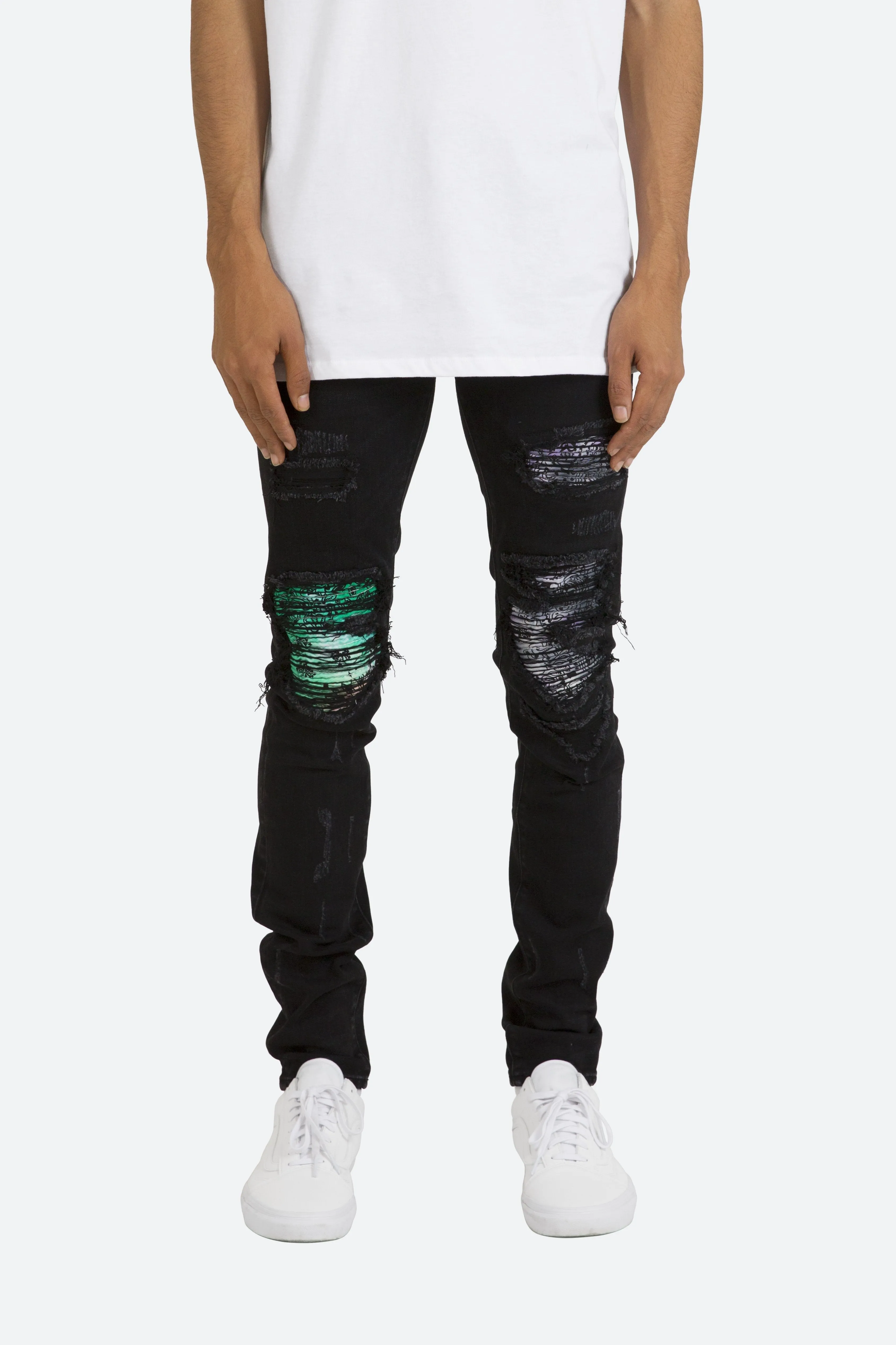 X284 Moto Skinny Denim - Black/Purple sold by MNML product image thumbnail 2