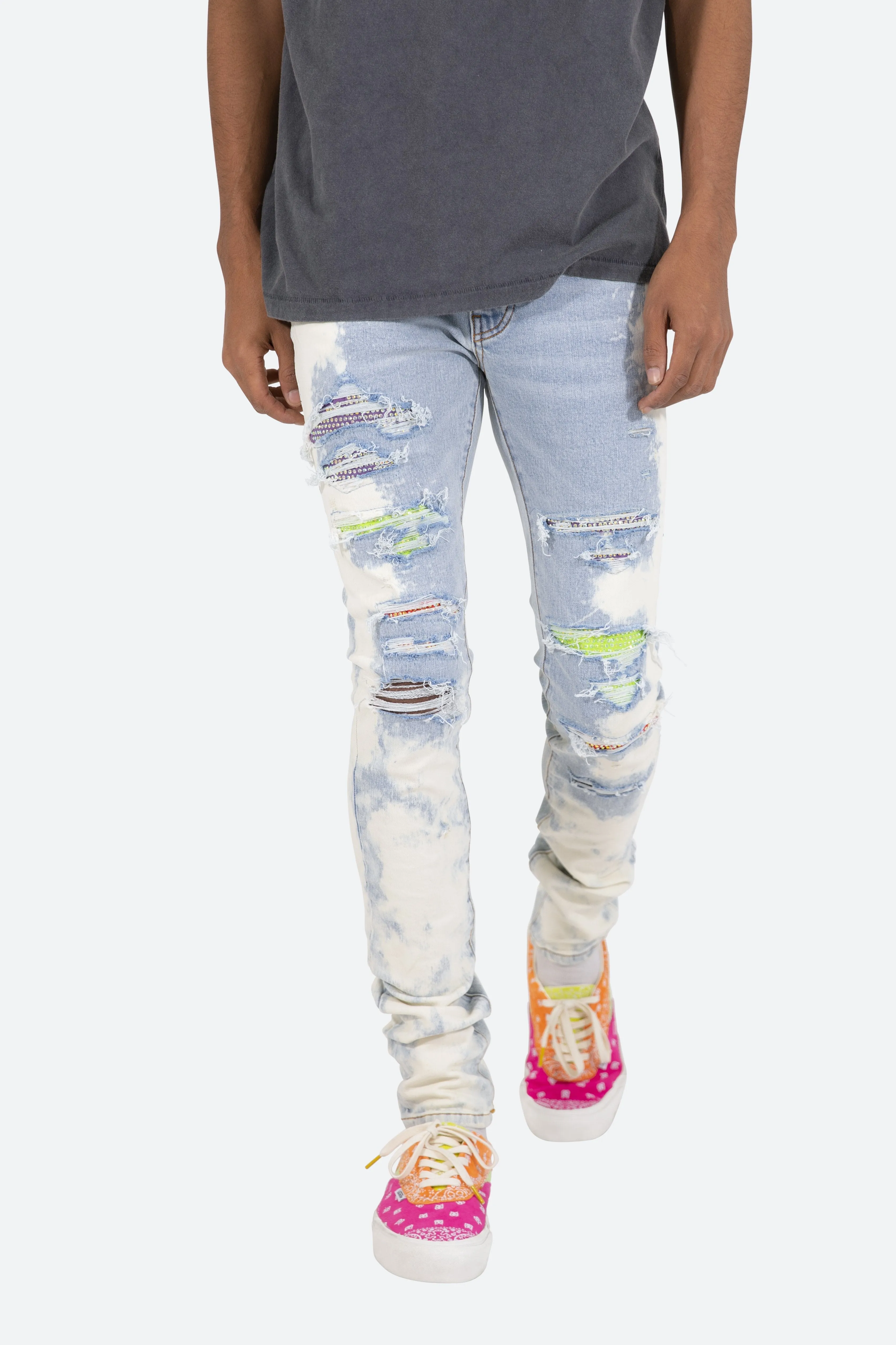 X409 Rhinestone Skinny Denim - Blue sold by MNML product image thumbnail 2