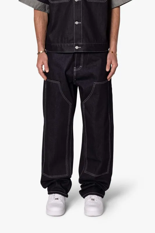 Ultra Baggy Raw Work Denim - Blue sold by MNML