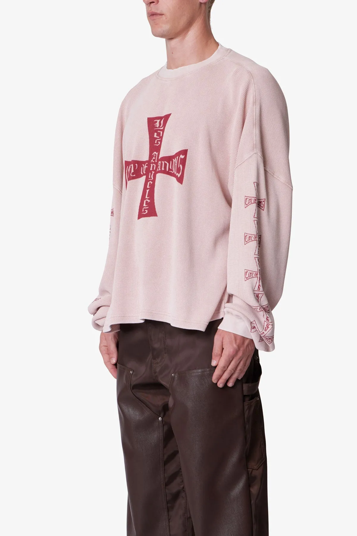 Washed LA Thermal Shirt - Faded Rose sold by MNML product image thumbnail 3