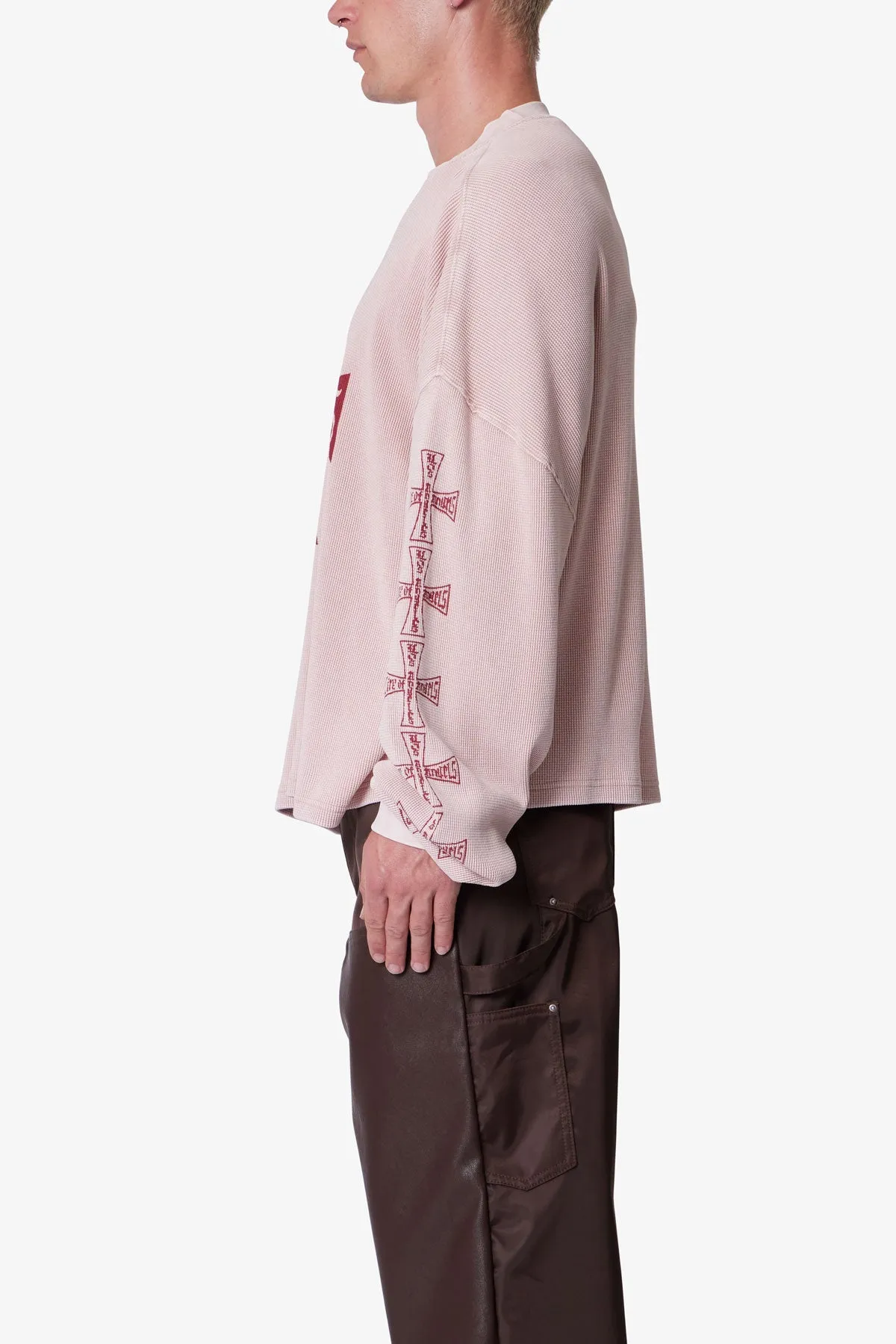 Washed LA Thermal Shirt - Faded Rose sold by MNML product image thumbnail 4