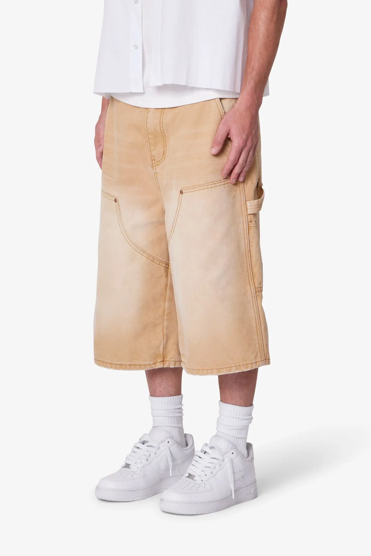 Ultra Baggy Carpenter Shorts - Washed Tan sold by MNML product image thumbnail 3