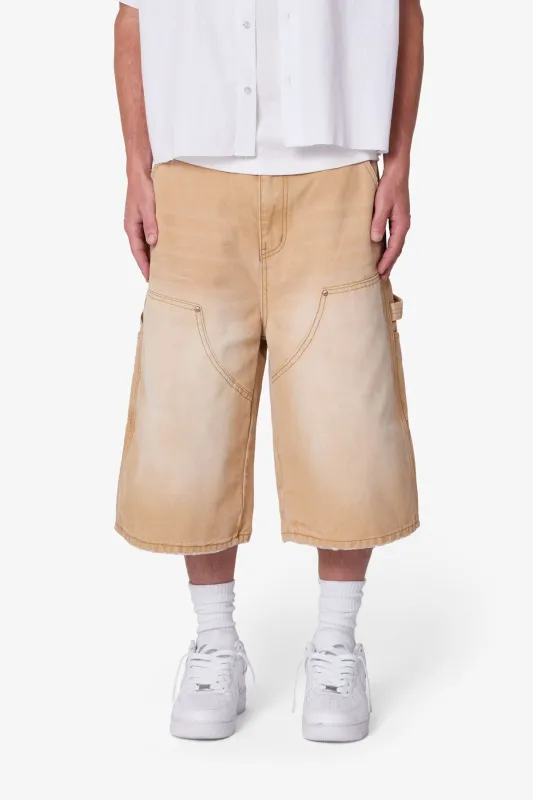 Ultra Baggy Carpenter Shorts - Washed Tan sold by MNML