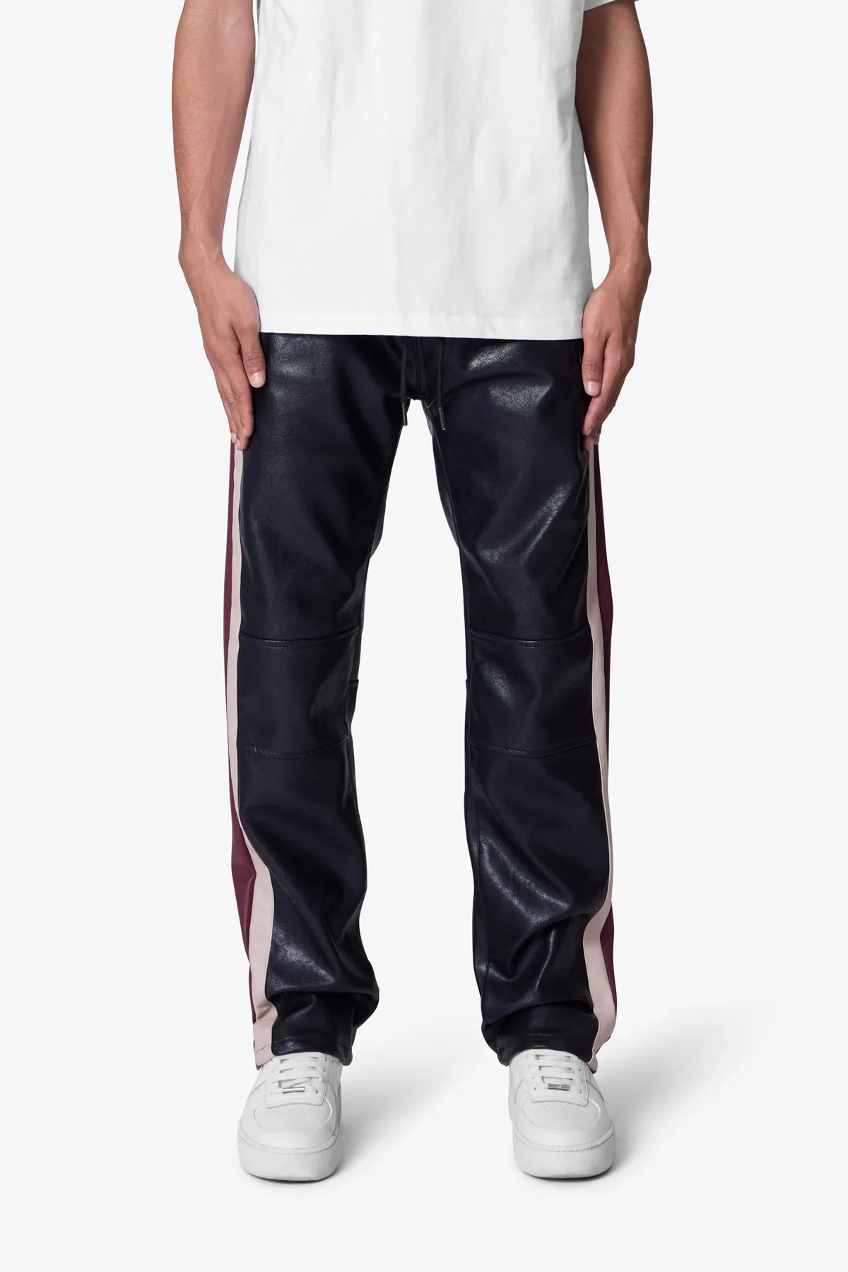 Leather Striped Pants - Black sold by MNML product image thumbnail 2