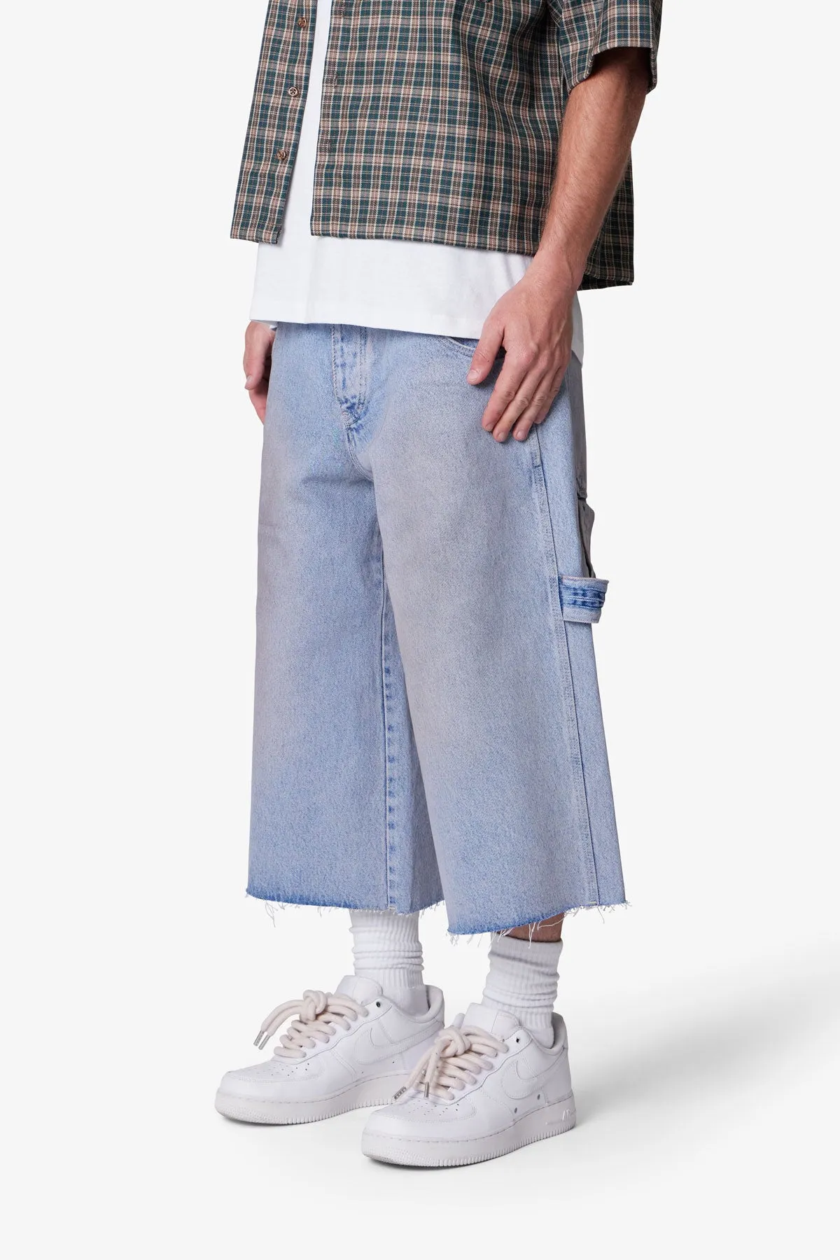 Ultra Baggy Tool Denim Shorts - Light Blue sold by MNML product image thumbnail 3