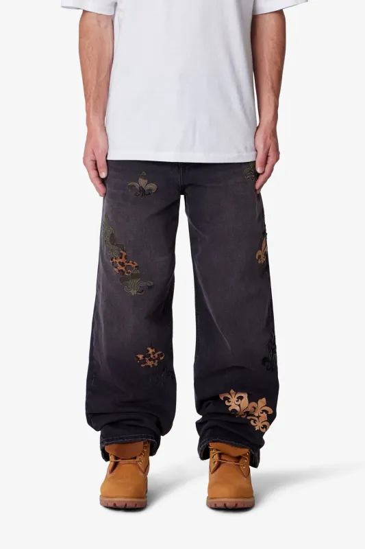 Ultra Baggy Fleur Denim - Black sold by MNML