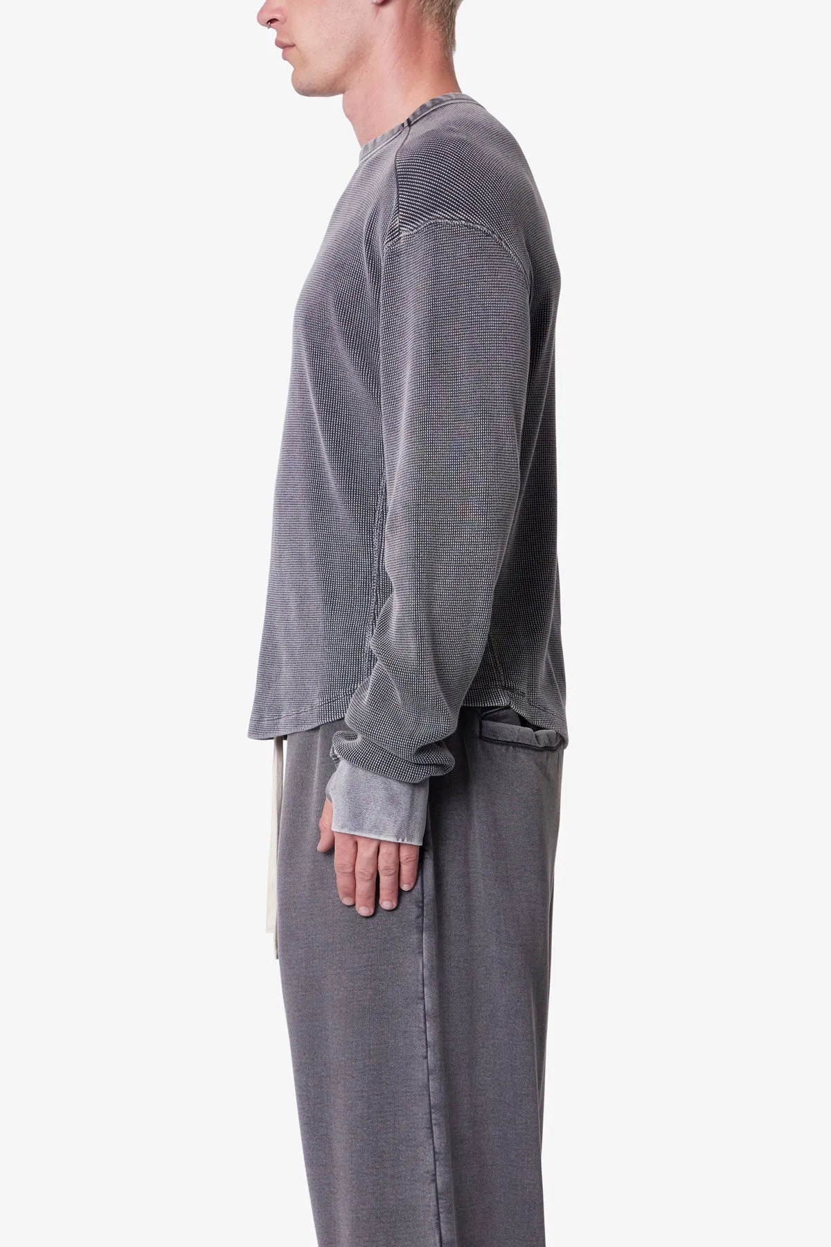 Washed Thermal L/S Tee - Vintage Black sold by MNML product image thumbnail 4