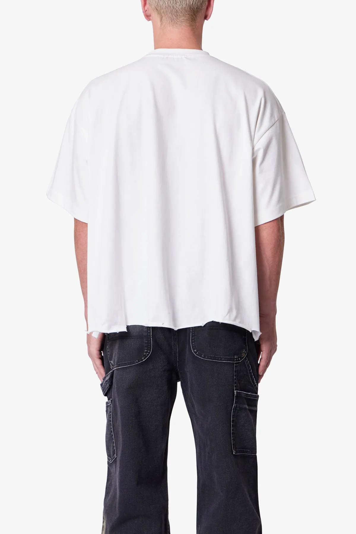Moth Eaten Cropped Tee - White sold by MNML product image thumbnail 5