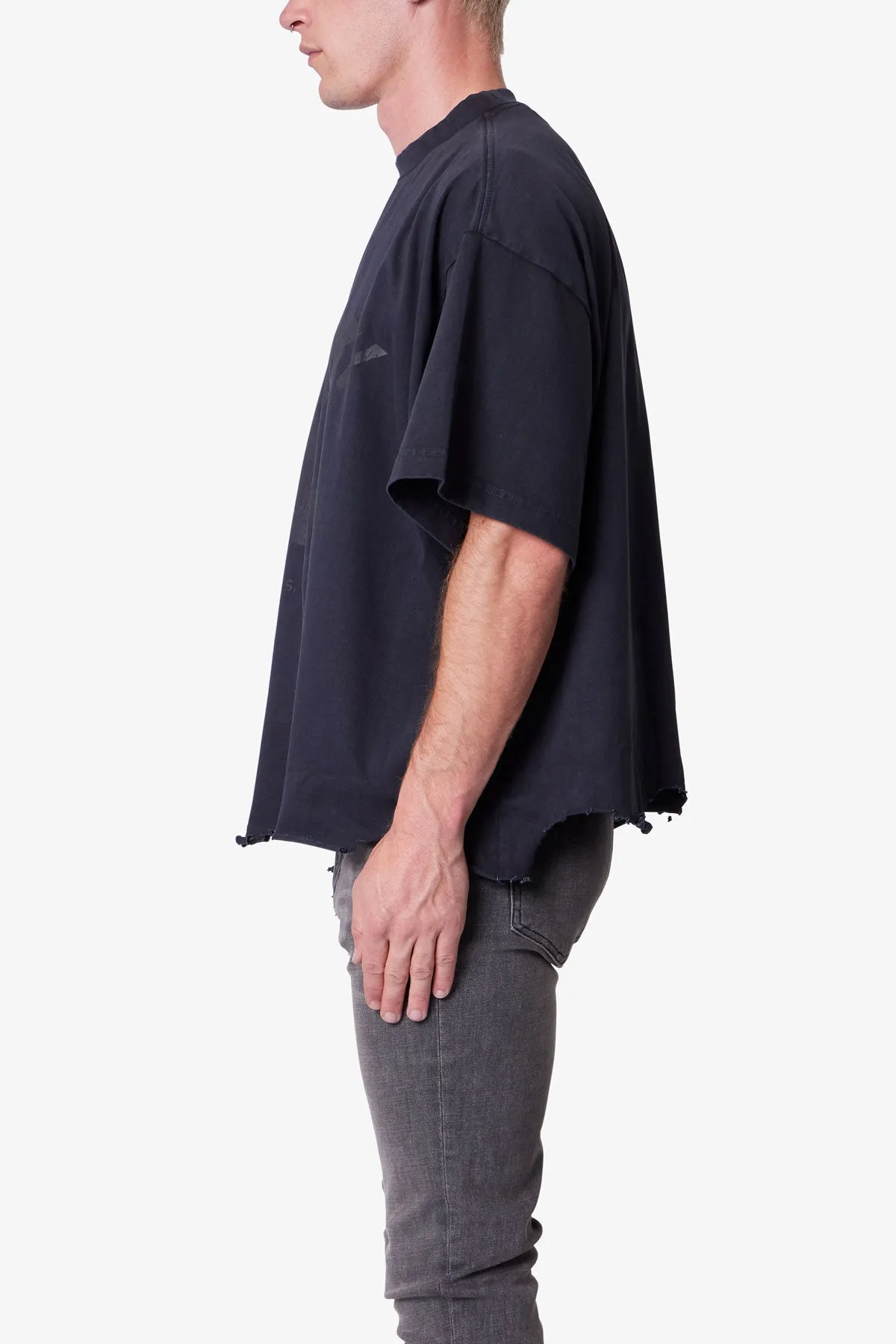 Moth Eaten Cropped Tee - Black sold by MNML product image thumbnail 4