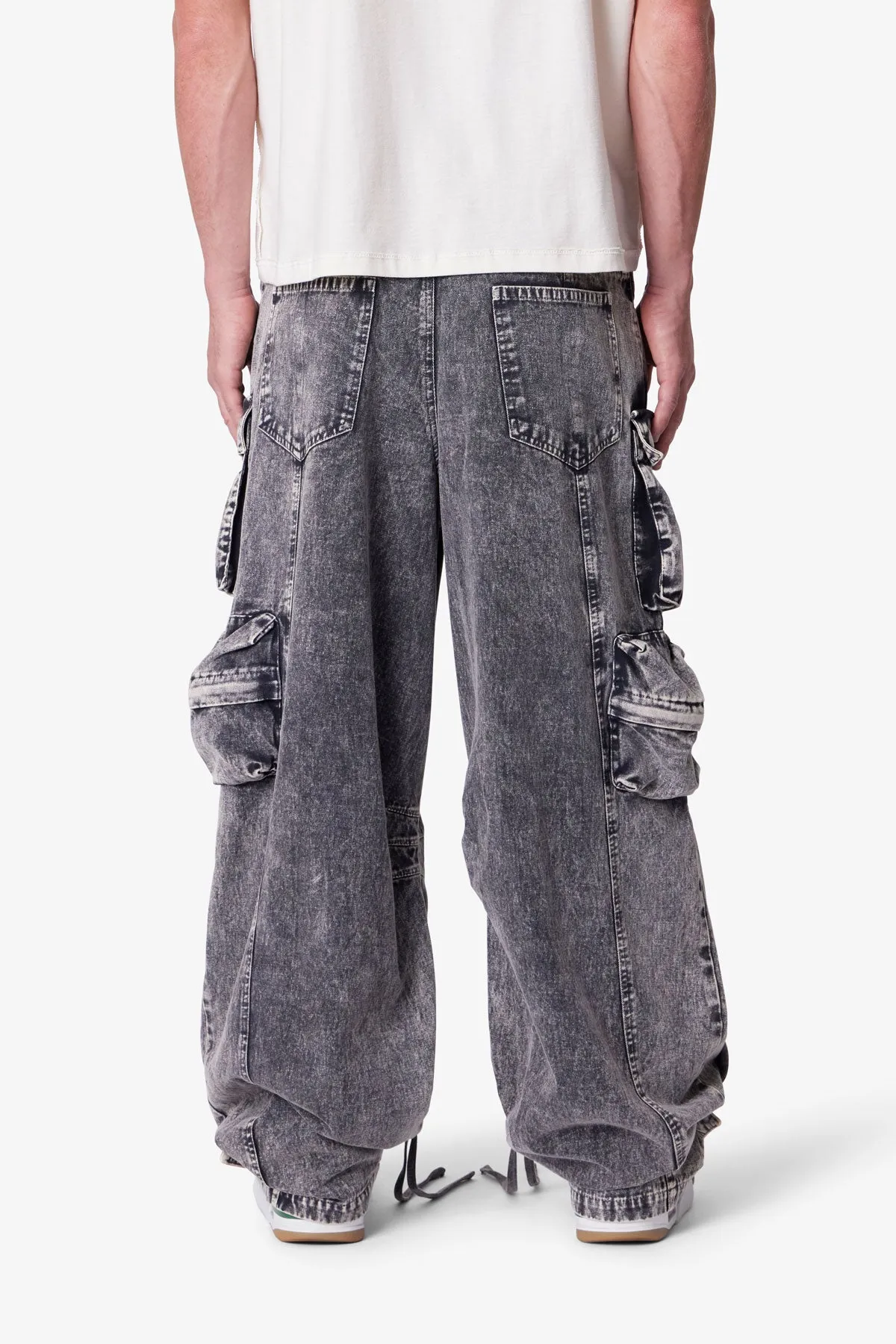 Washed Barrel Cargo Pants - Washed Black sold by MNML product image thumbnail 5