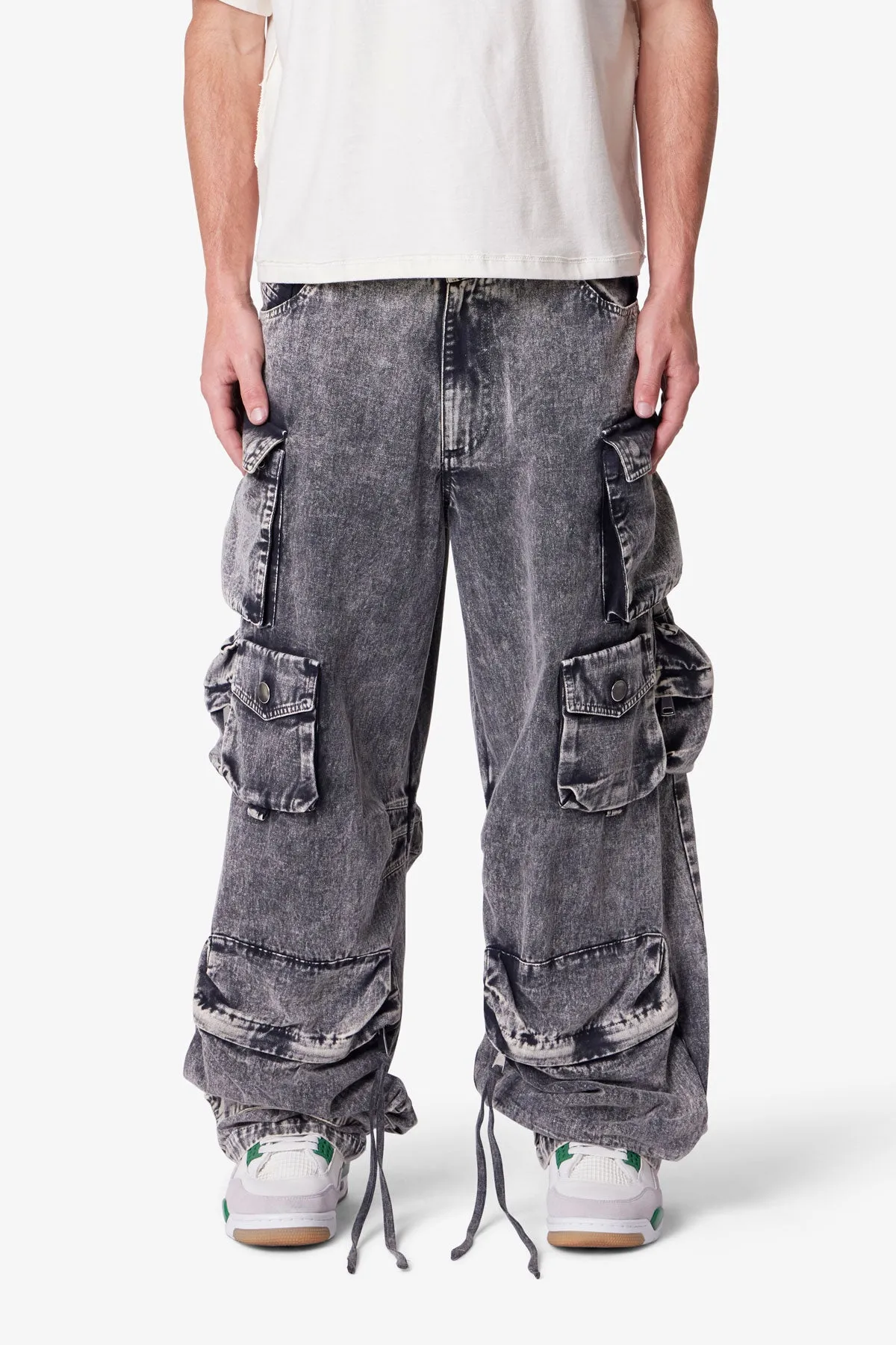 Washed Barrel Cargo Pants - Washed Black sold by MNML product image thumbnail 2
