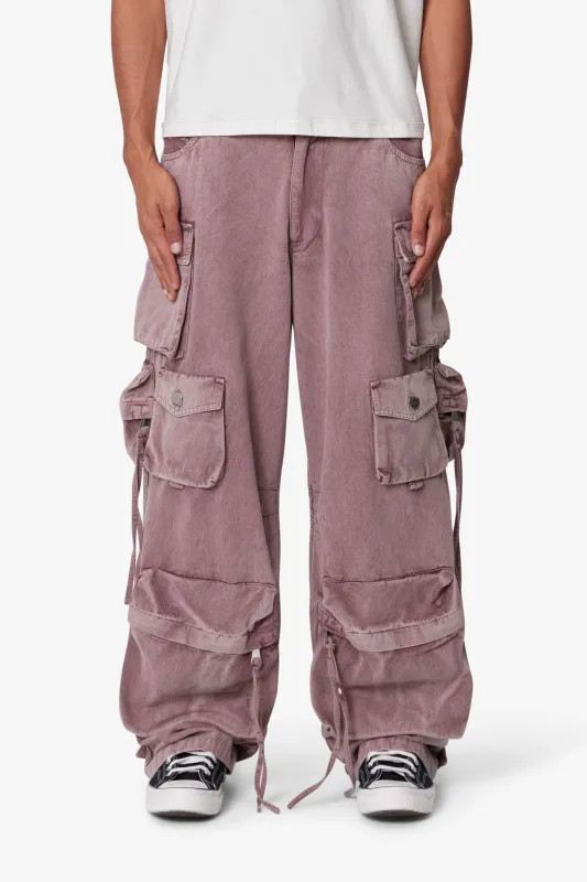 Washed Barrel Cargo Pants - Brick sold by MNML