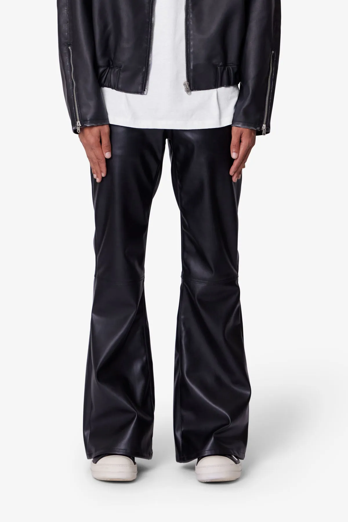 Leather Flare Pants - Black sold by MNML product image thumbnail 3