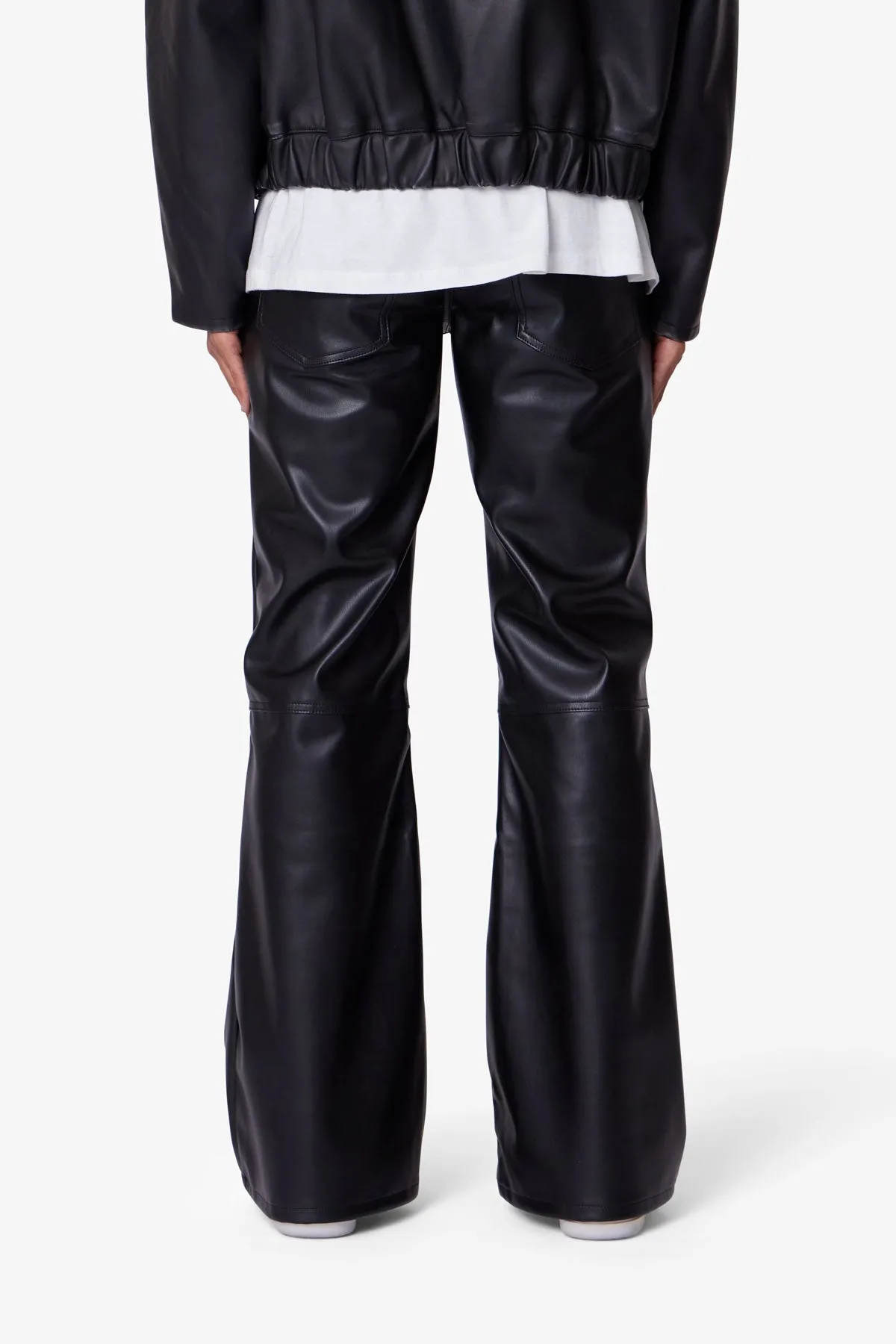 Leather Flare Pants - Black sold by MNML product image thumbnail 5