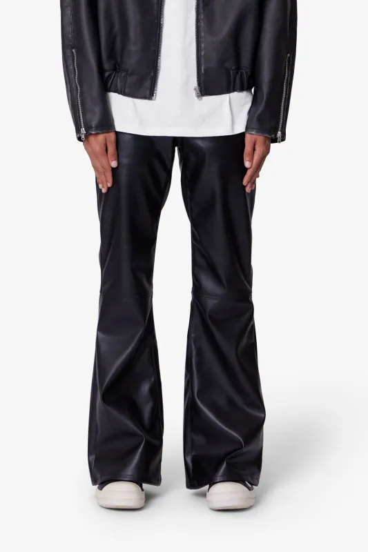 Leather Flare Pants - Black sold by MNML