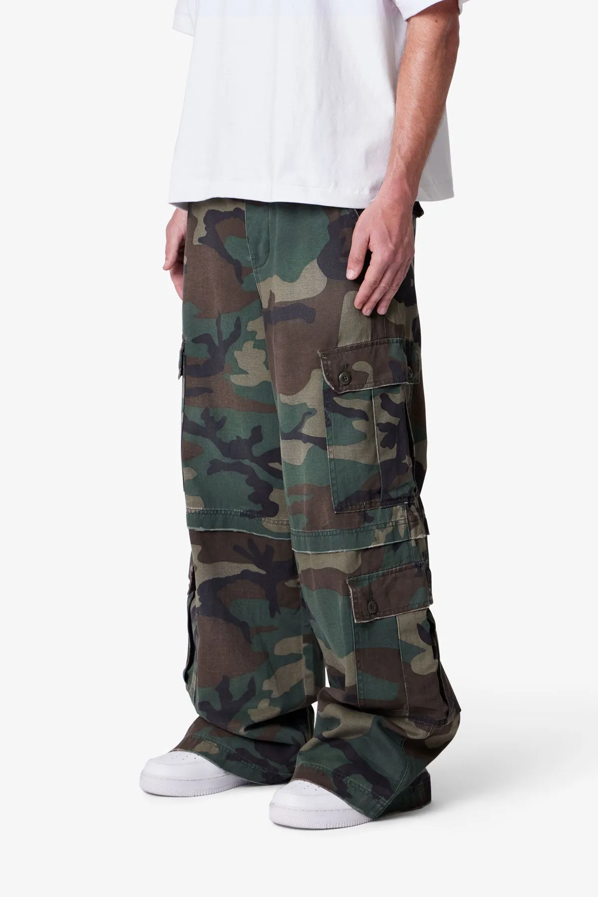 Baggy Rave Cargo Pants - Camo sold by MNML product image thumbnail 3