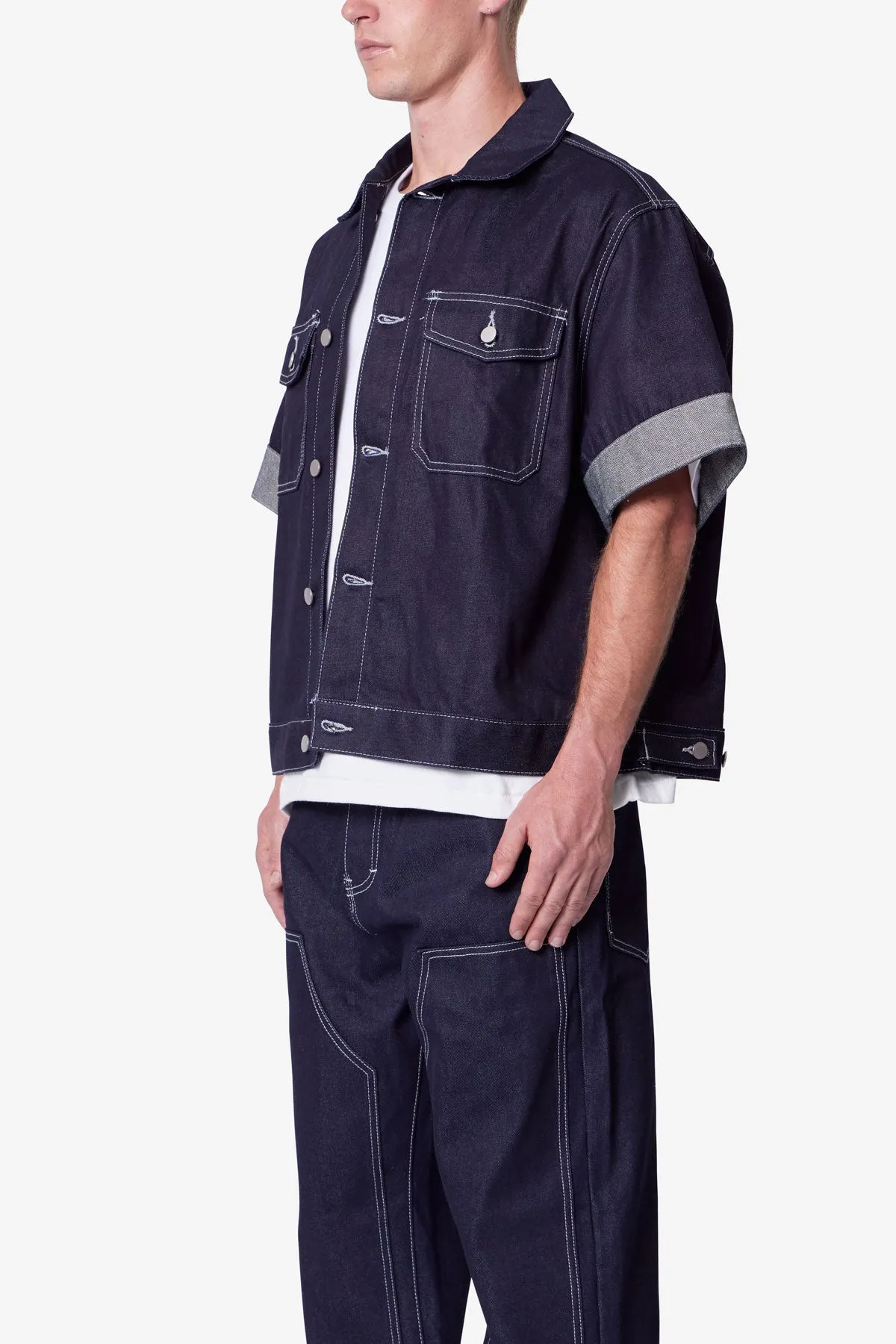 Raw Denim Work Shirt - Blue sold by MNML product image thumbnail 3