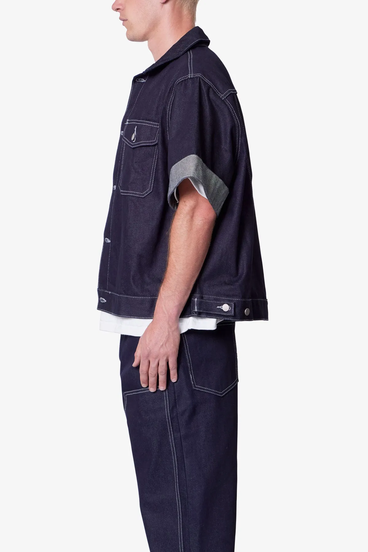 Raw Denim Work Shirt - Blue sold by MNML product image thumbnail 4