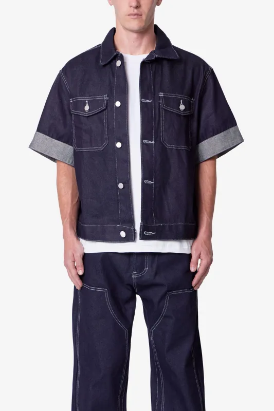 Raw Denim Work Shirt - Blue sold by MNML