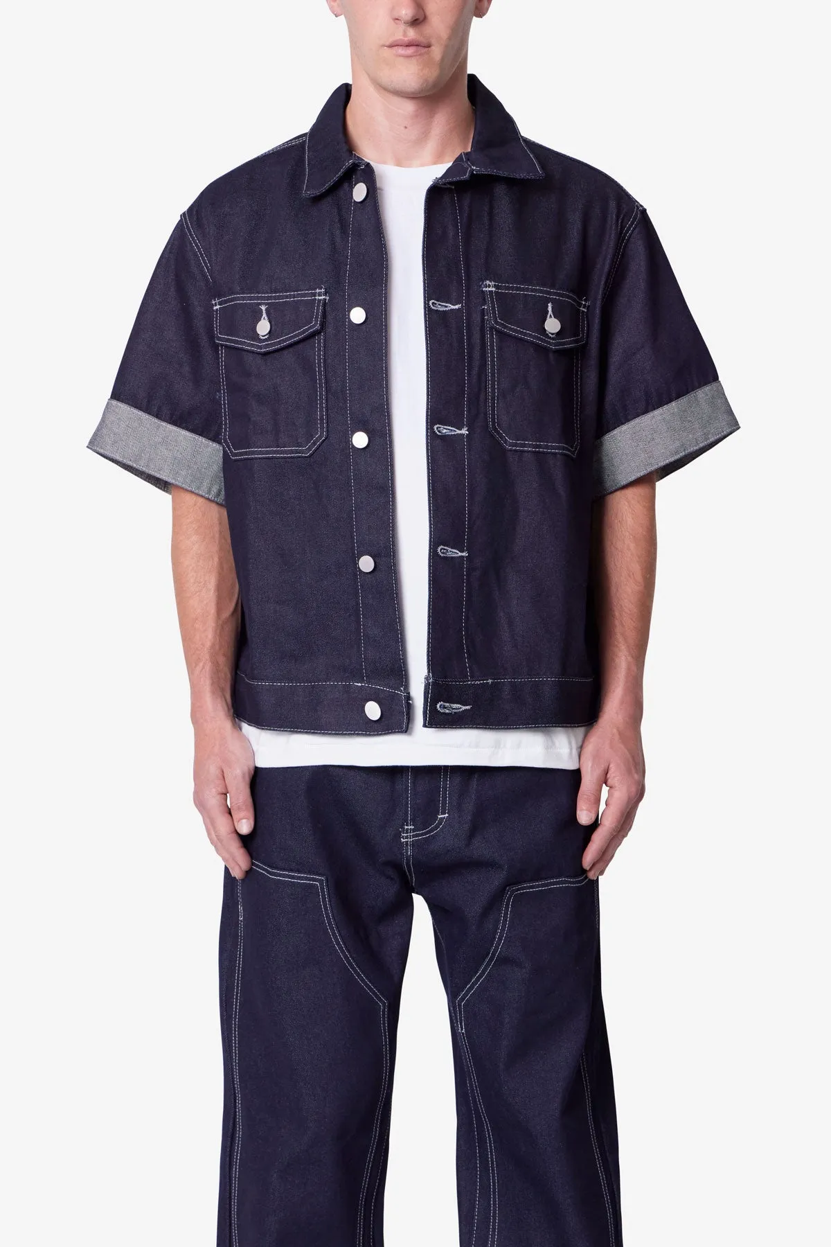Raw Denim Work Shirt - Blue sold by MNML