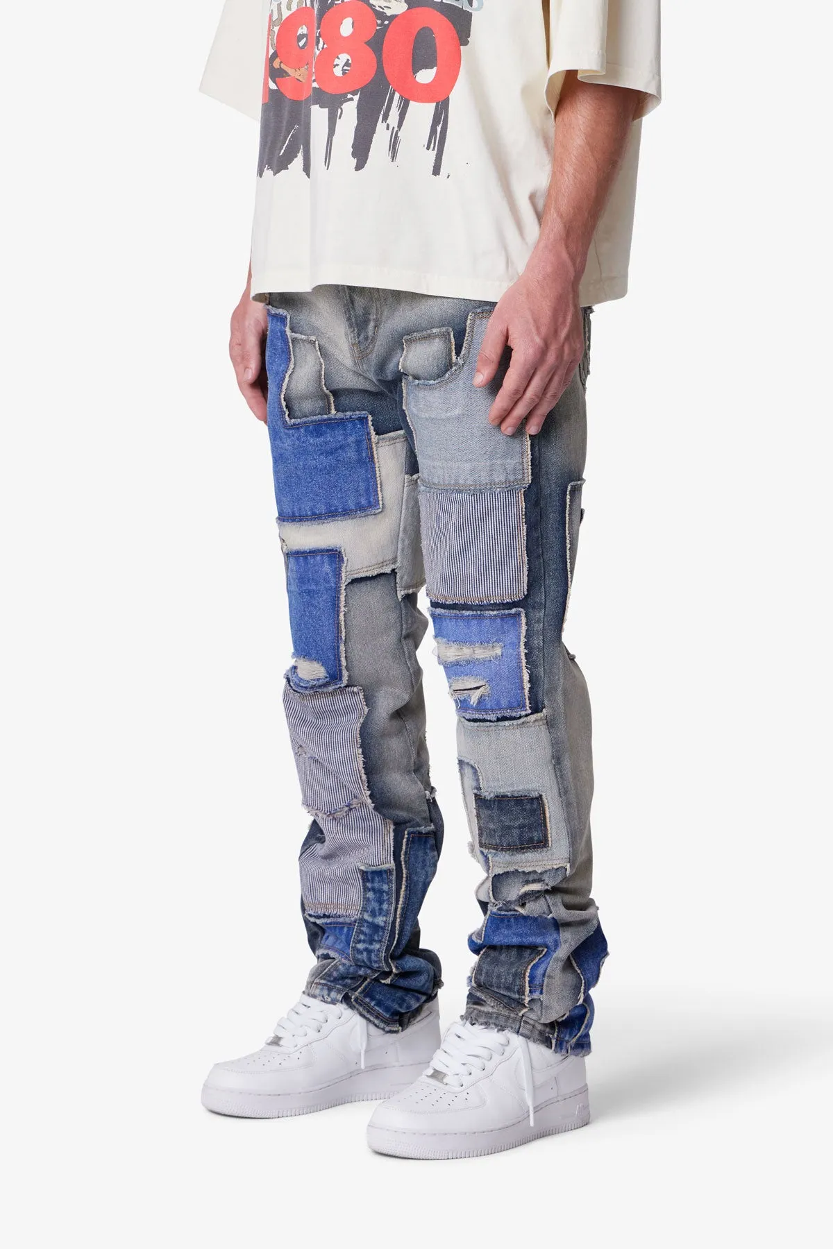 Straight Patchwork Denim - Multi sold by MNML product image thumbnail 3