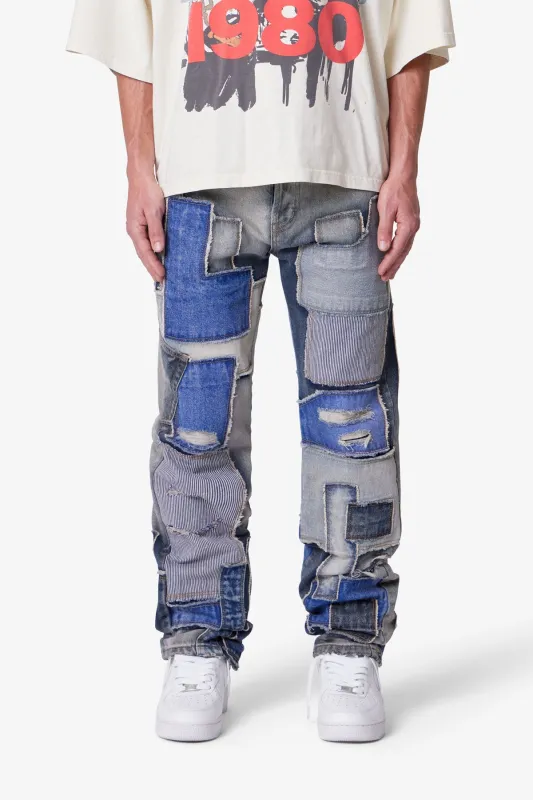 Straight Patchwork Denim - Multi sold by MNML