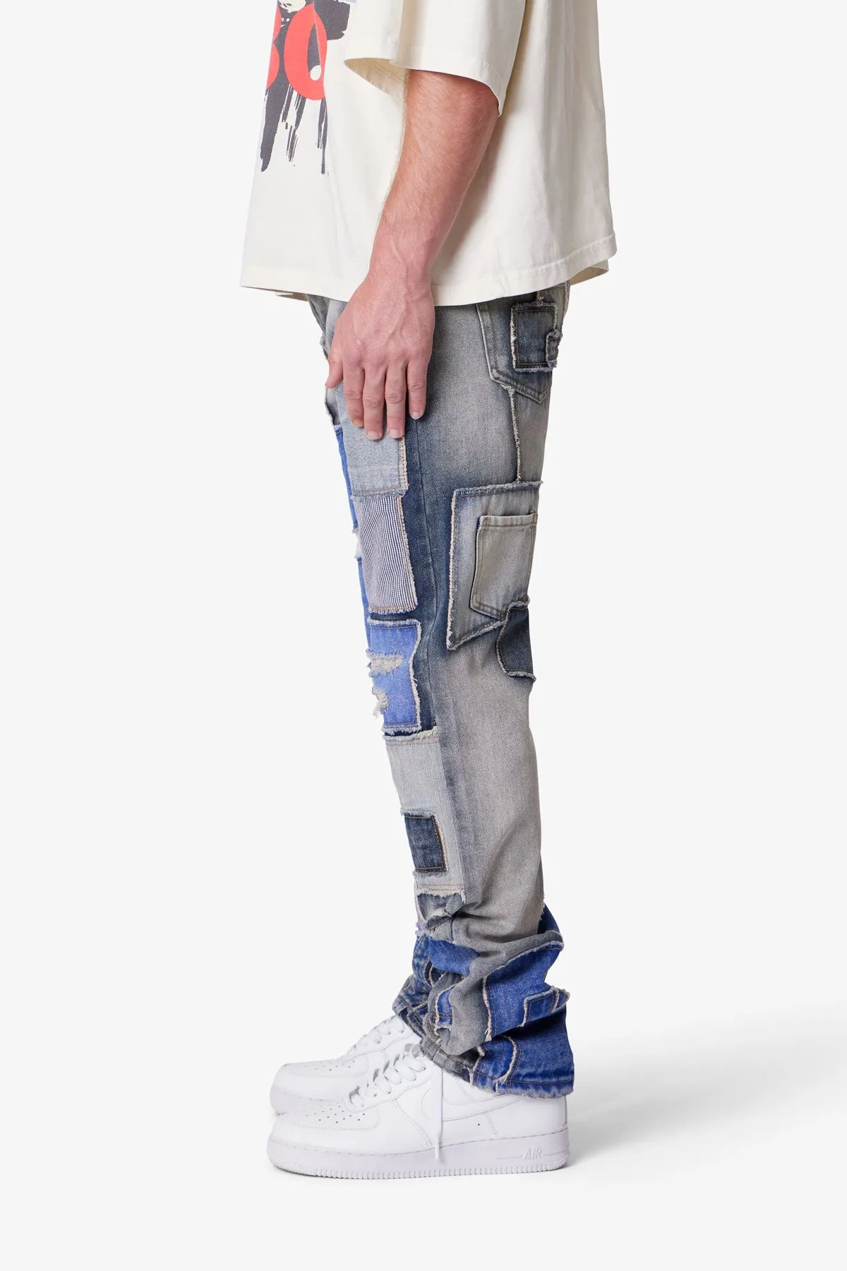 Straight Patchwork Denim - Multi sold by MNML product image thumbnail 4