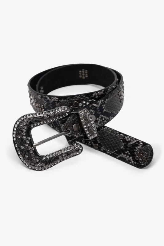 Python Studded Belt - Black/Brown sold by MNML