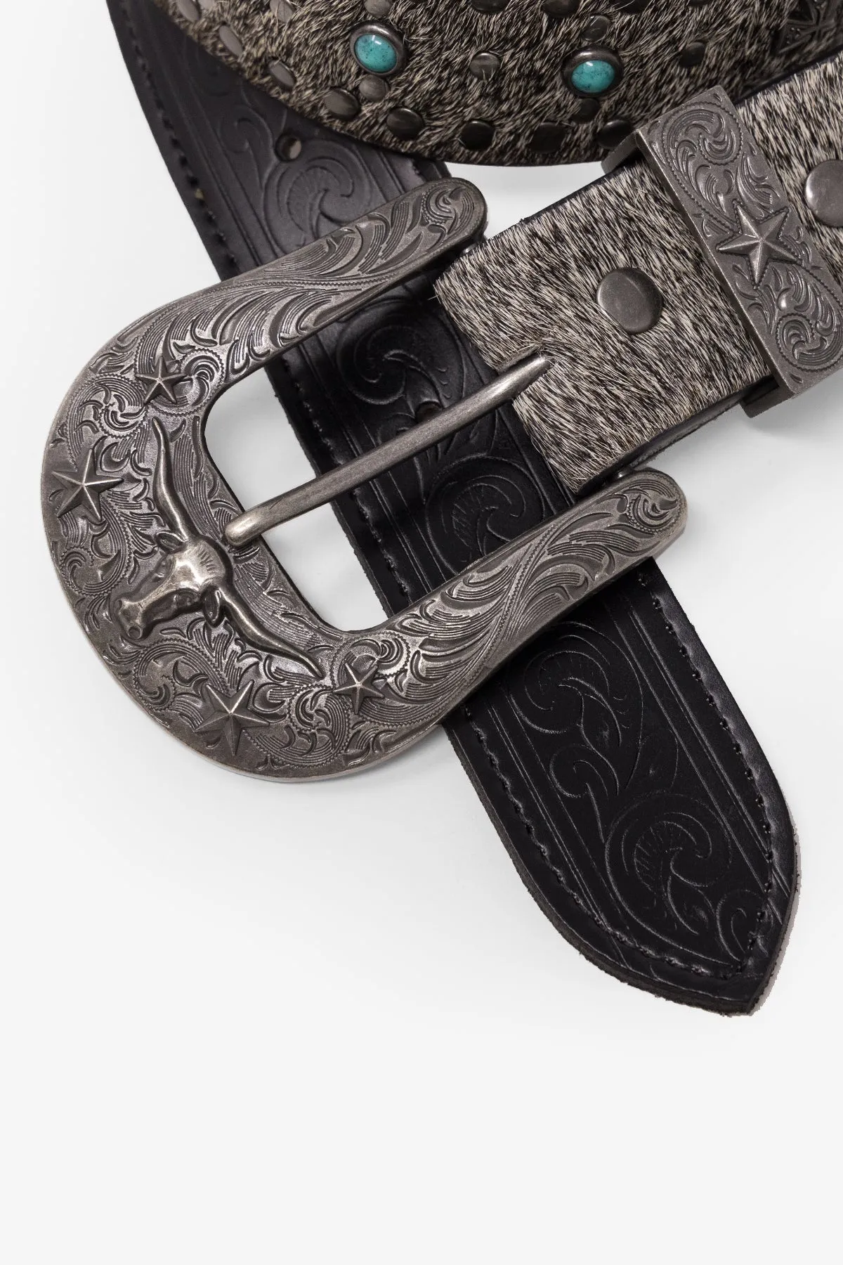 Turquoise Studded Belt - Black sold by MNML product image thumbnail 3