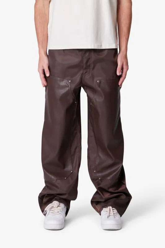 Ultra Baggy Nylon Work Pants - Brown sold by MNML