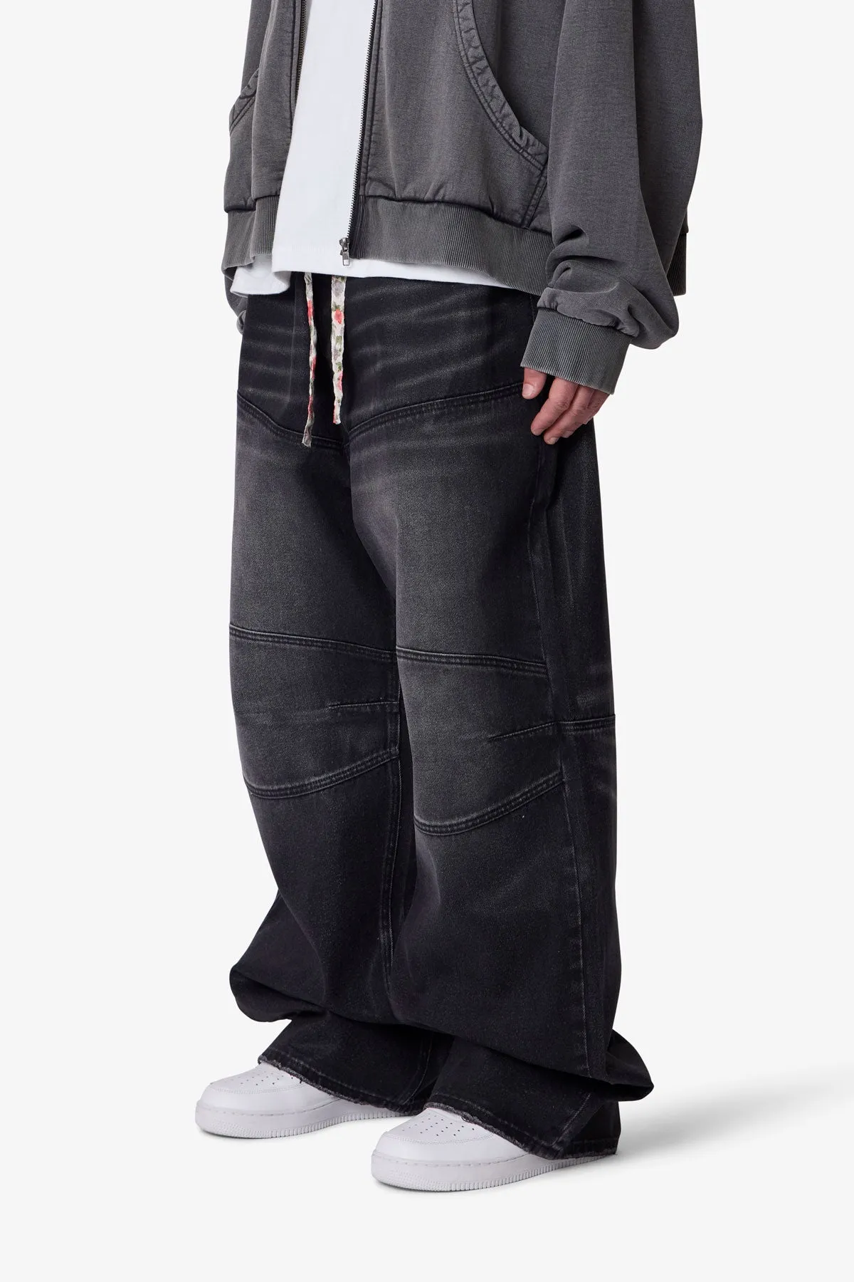 Mega Baggy Moto Denim - Waxed Black sold by MNML product image thumbnail 3