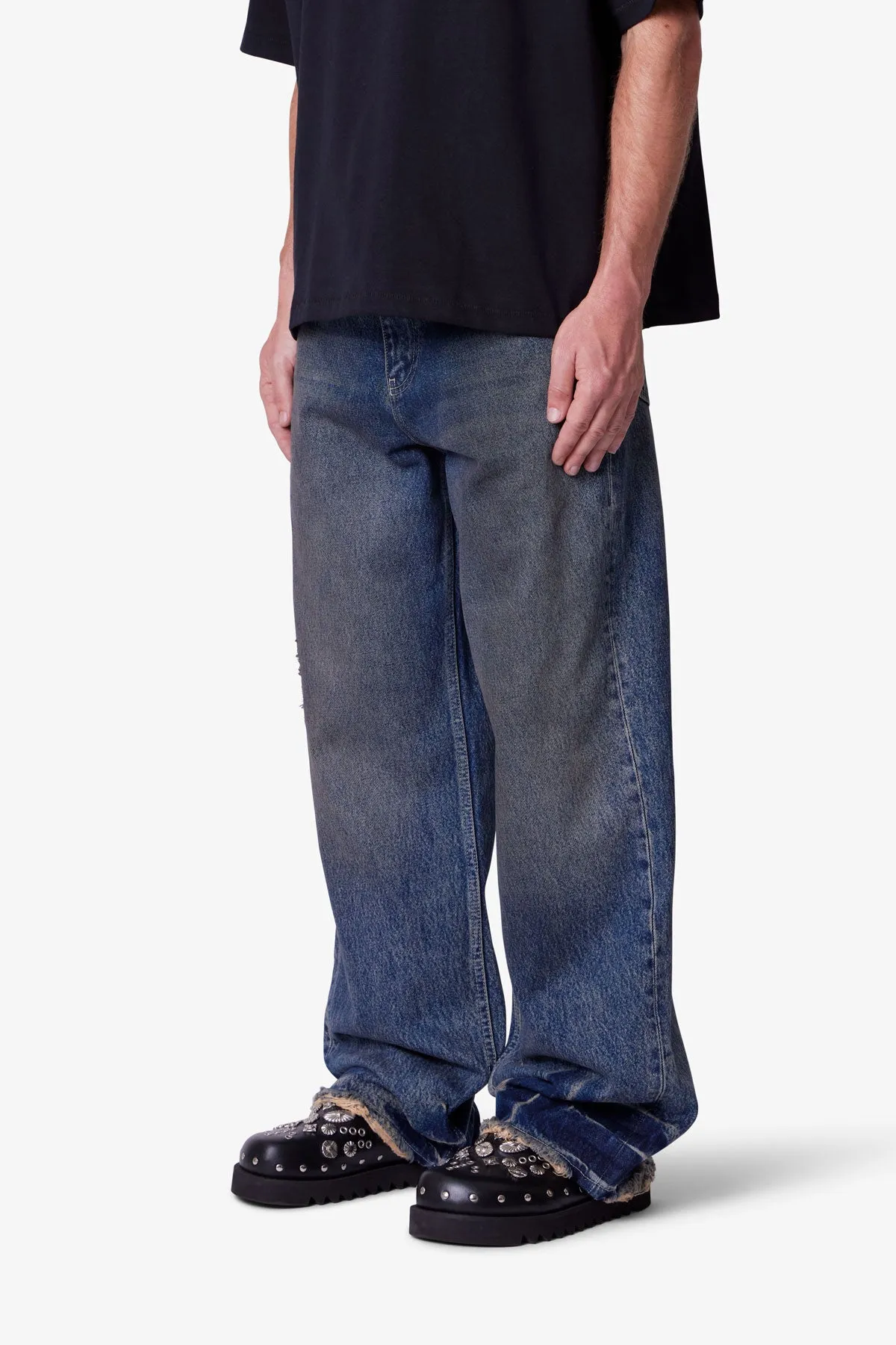 Ultra Baggy Oil Denim - Medium Blue sold by MNML product image thumbnail 3
