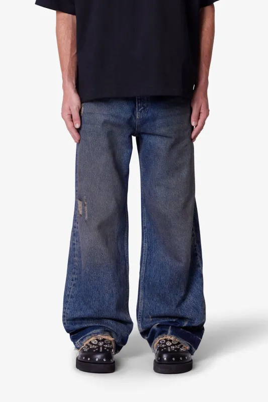 Ultra Baggy Oil Denim - Medium Blue sold by MNML