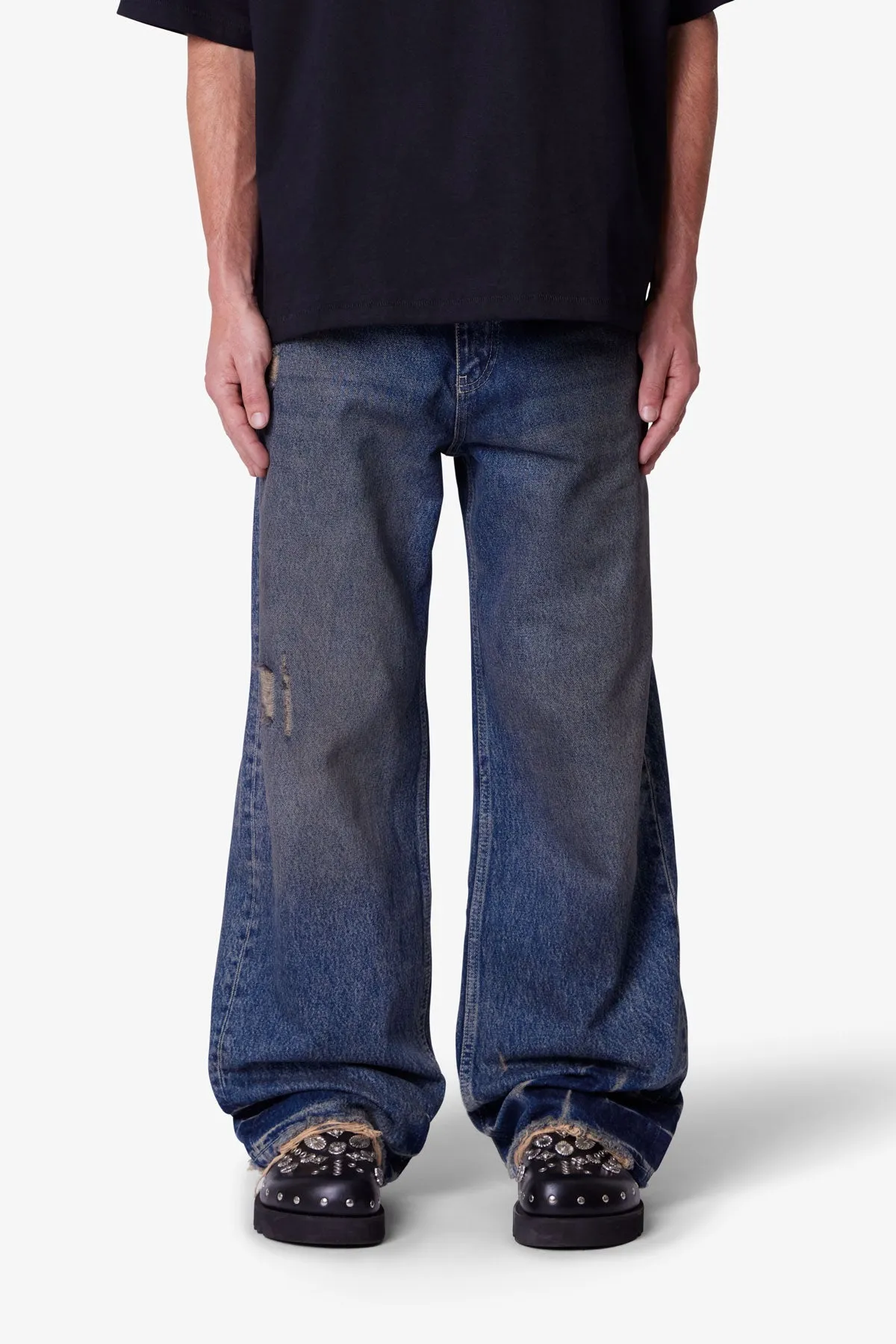 Ultra Baggy Oil Denim - Medium Blue sold by MNML