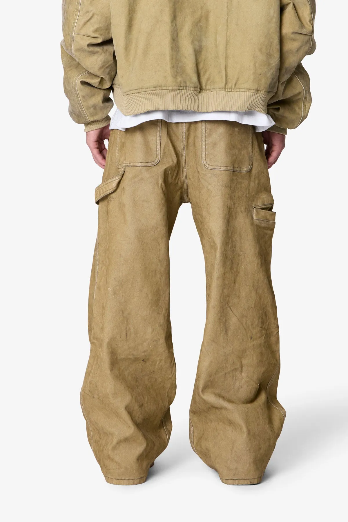 Flocked Oversized Work Pants - Tan sold by MNML product image thumbnail 5