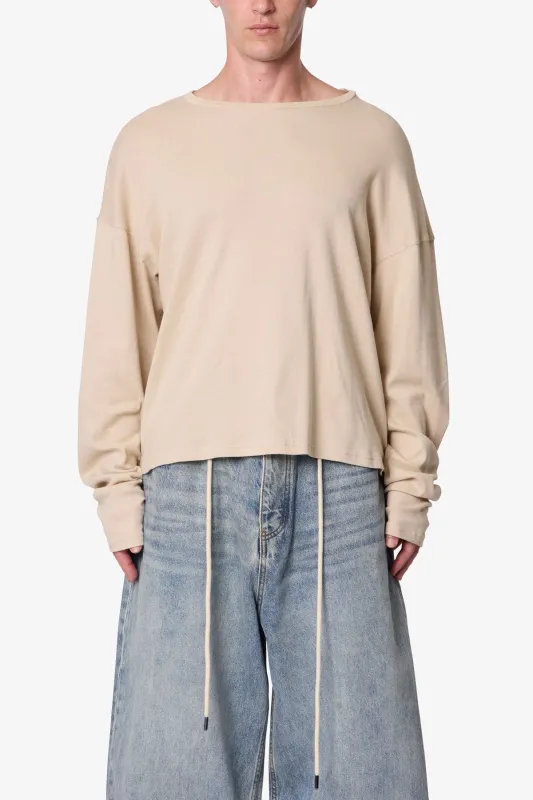 Ribbed Long Sleeve Shirt - Bone sold by MNML