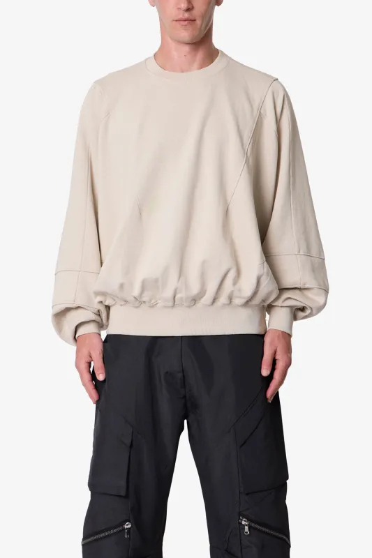 Paneled Crewneck - Bone sold by MNML
