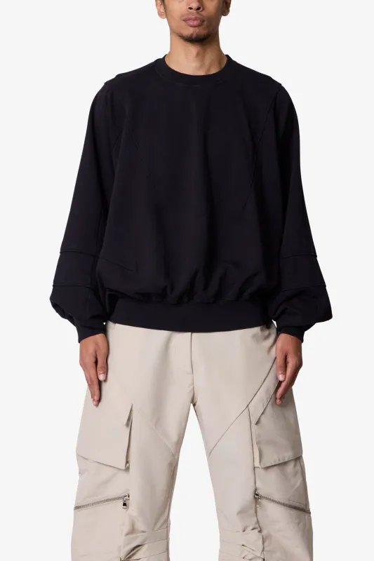 Paneled Crewneck - Black sold by MNML