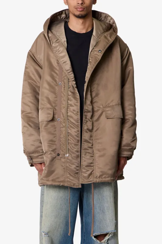 Hooded Megaparka Jacket - Tan sold by MNML