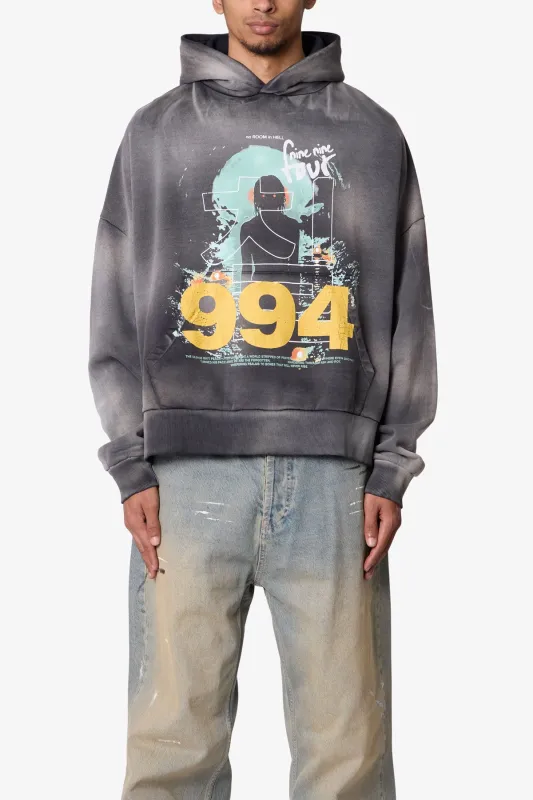 No Room in Hell Printed Hoodie - Washed Black made by MNML