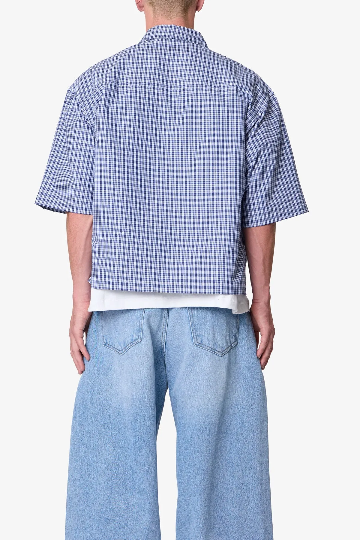 Crispy Poplin Over Shirt - Blue sold by MNML product image thumbnail 5