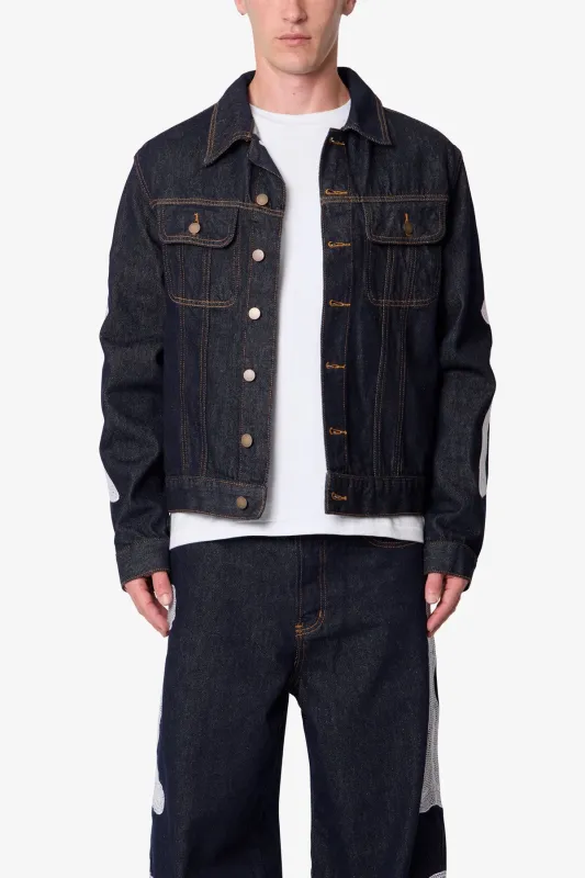 Raw Skeleton Trucker Jacket - Rinsed Indigo sold by MNML