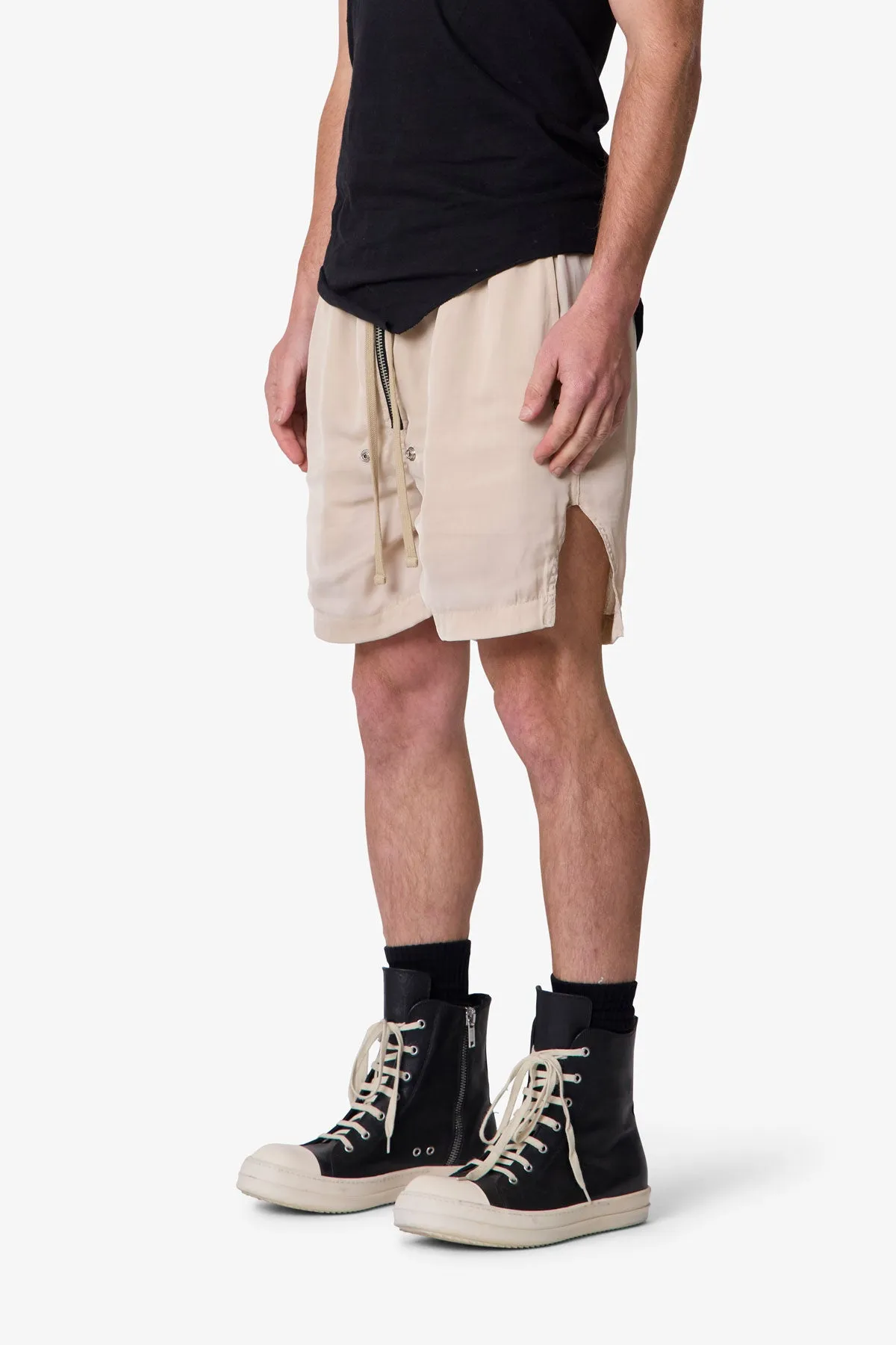 Lightweight Zippered Shorts - Tan sold by MNML product image thumbnail 3