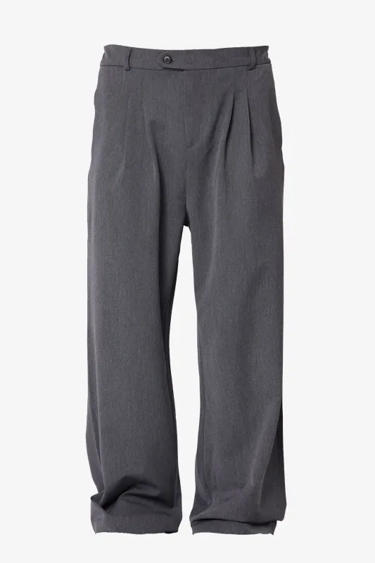 Easy Pleated Trouser Pants - Grey sold by MNML