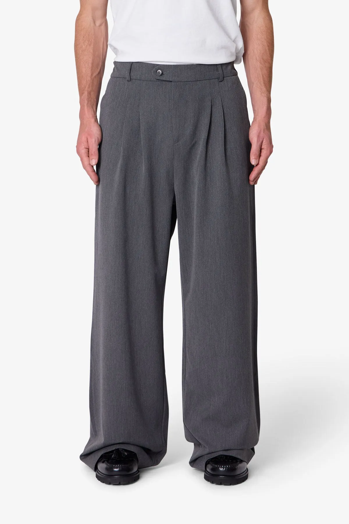 Easy Pleated Trouser Pants - Grey sold by MNML product image thumbnail 3