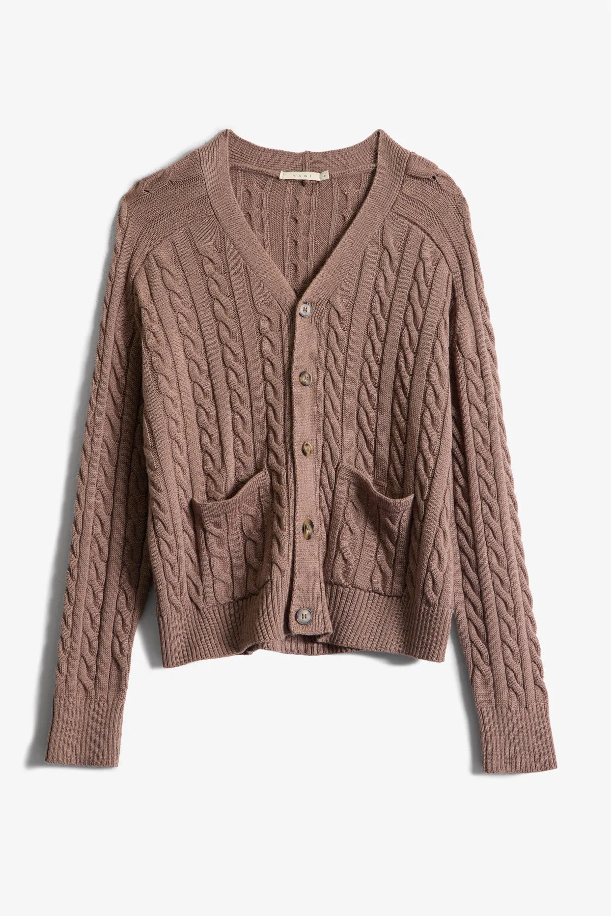 Cable Knit Cardigan Sweater - Tan sold by MNML product image thumbnail 2
