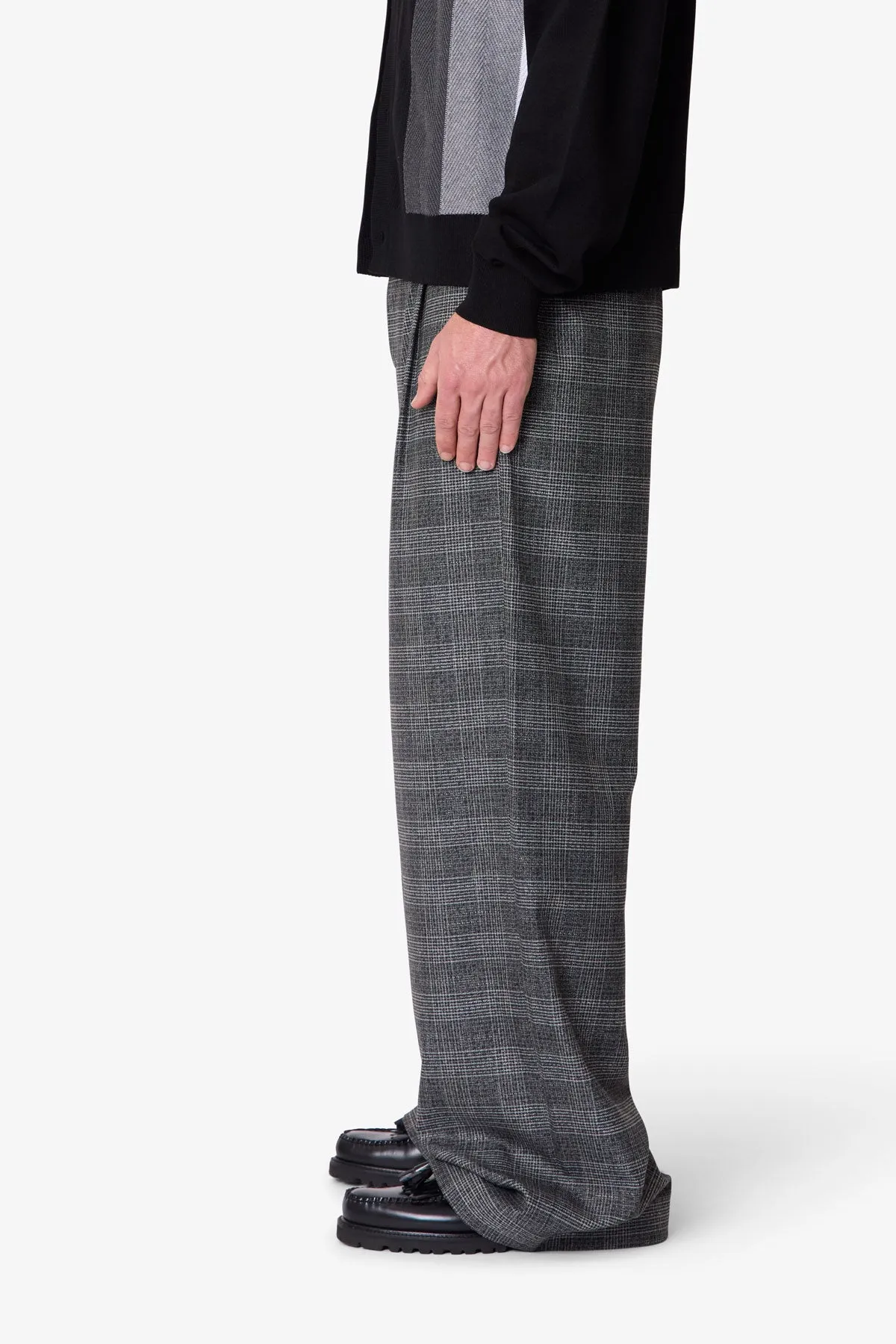 Plaid Barrel Trouser Pants - Grey sold by MNML product image thumbnail 5